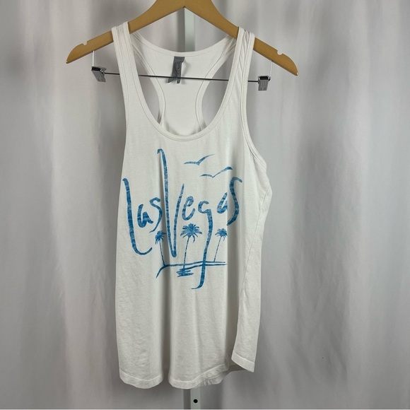 Cotton Heritage Large Las Vegas Beach Tropical Vacation Tank Top Flowy Loose - Picture 1 of 7
